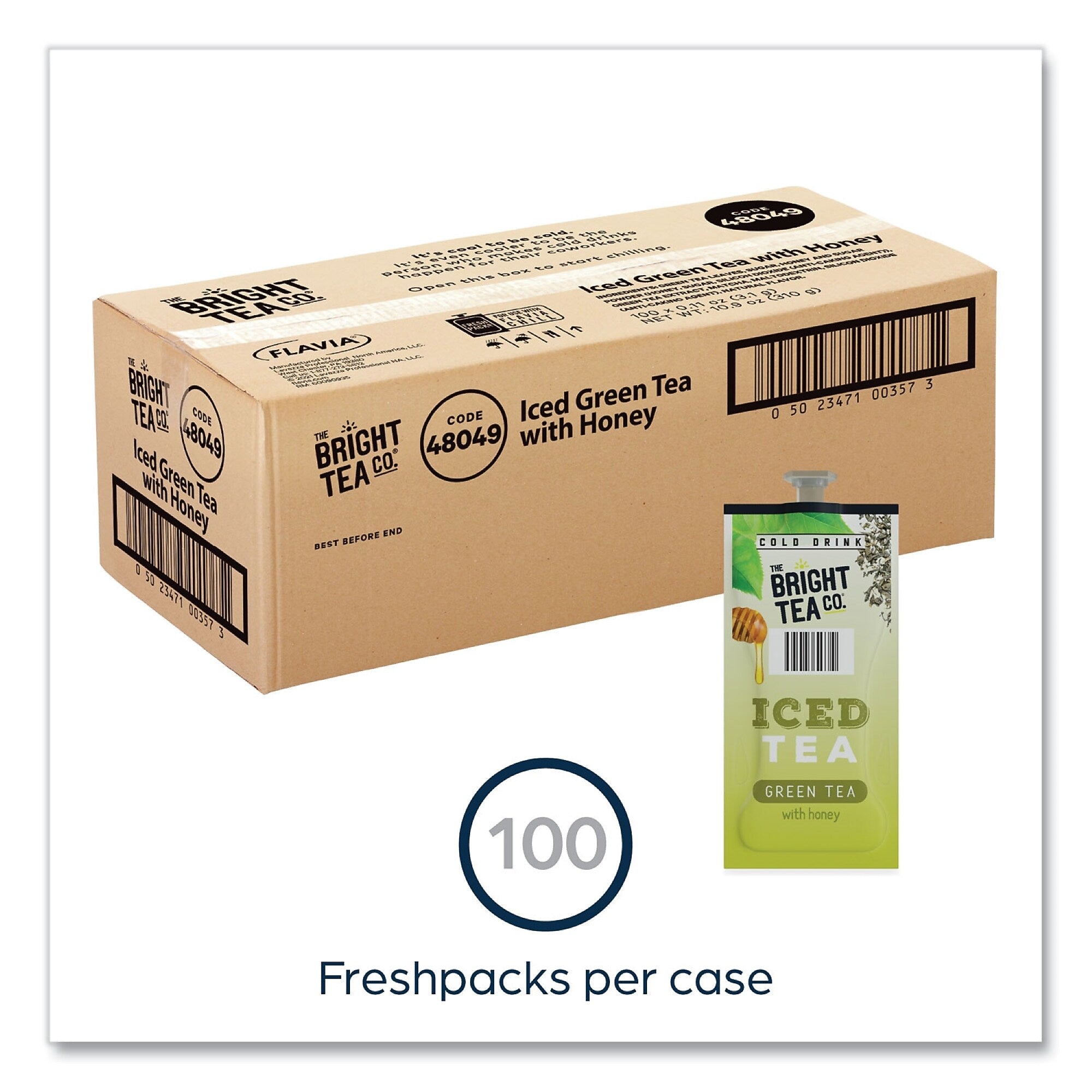 Lavazza Bright Tea Co. Green Tea, Flavia Freshpacks, 100/Carton (48049)