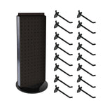 Azar Displays 20”H x 8”W Pegboard Counter Display with 16 4" Hooks, Black (700508-BLK-4C16)
