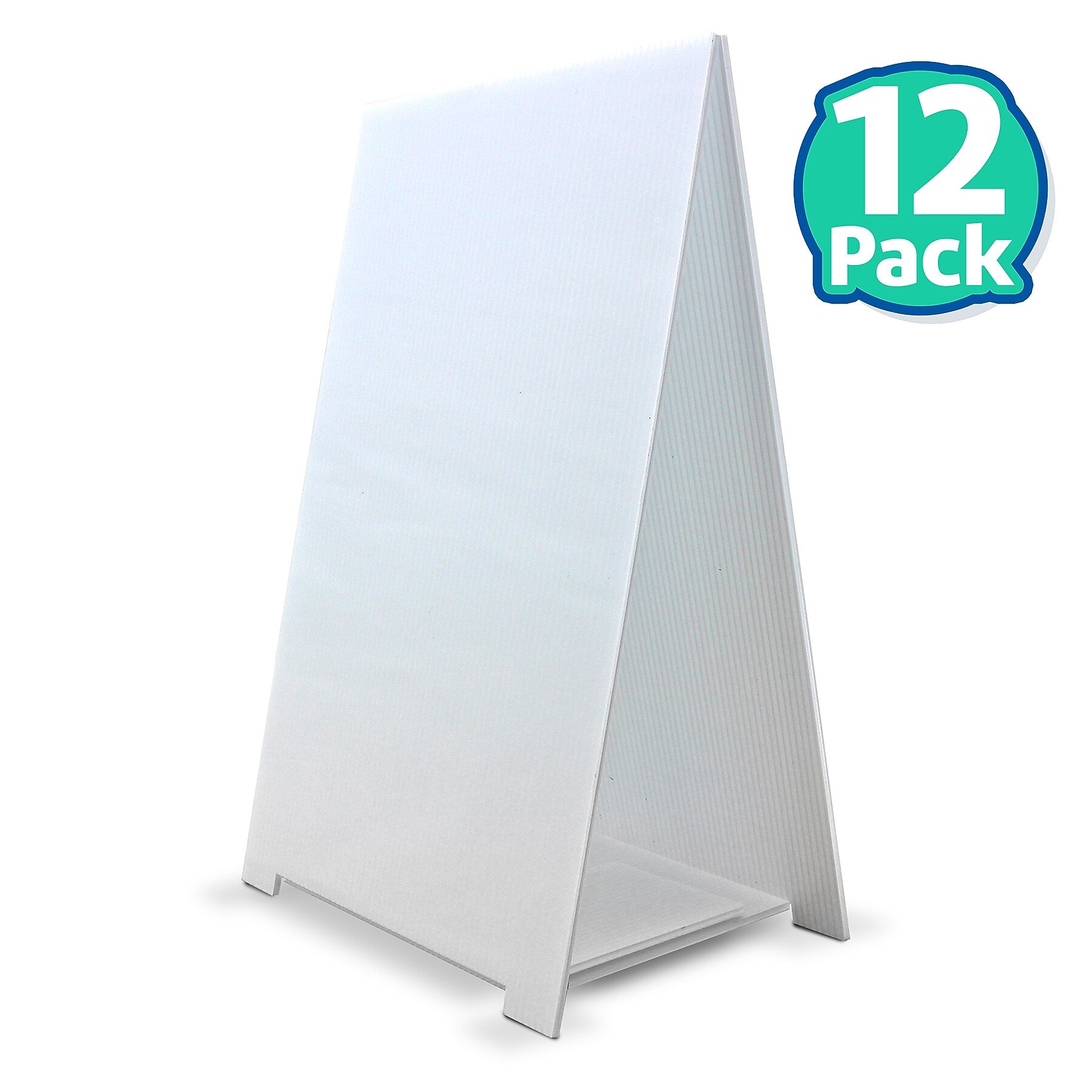 Flipside Products Premium Corrugated Plastic Dry Erase Tabletop Marquee Easel, 11" x 17", Pack of 12 (FLP31278)