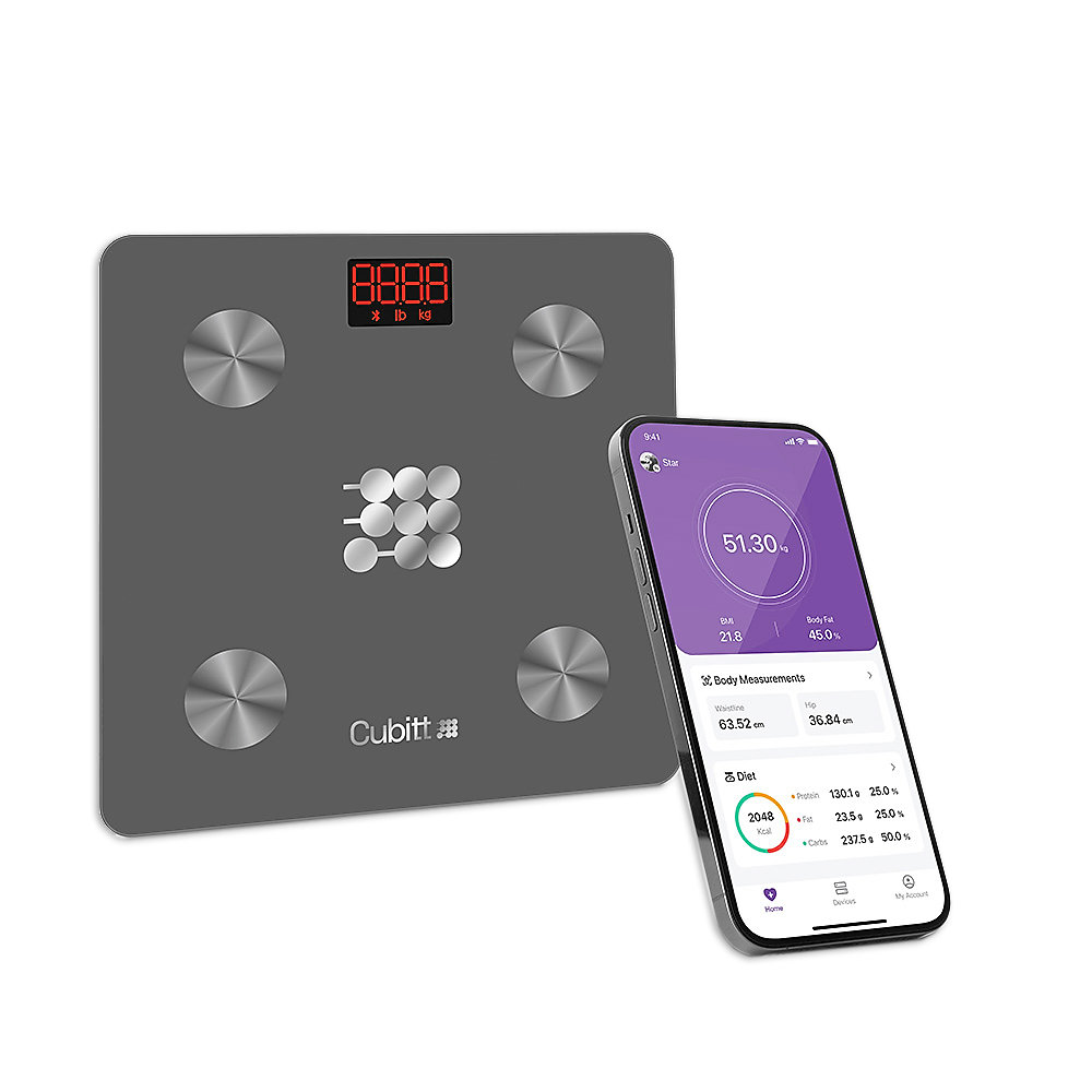 Cubitt Smart Bluetooth BMI Body Composition Bathroom Scale,, Wolf Gray (CT-SCALE8)