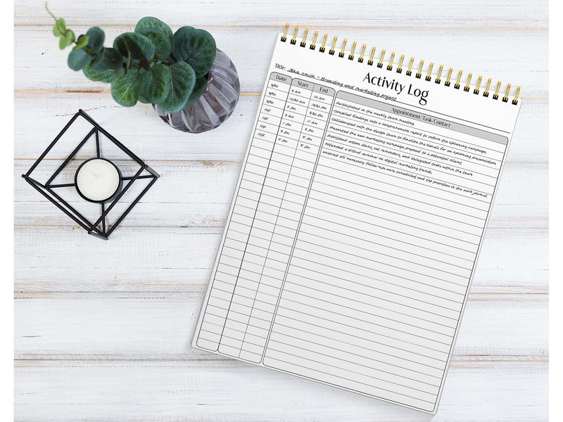 Better Office Activity Log Notepad & Refill, 8.5" x 11", Ruled, White, 50 Sheets/Pad, 3 Pads/Pack (25827-3PK)