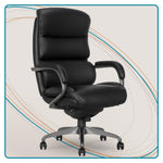 La-Z-Boy Aberdeen Ergonomic Bonded Leather Swivel Executive Chair, Black (51545-BLK)