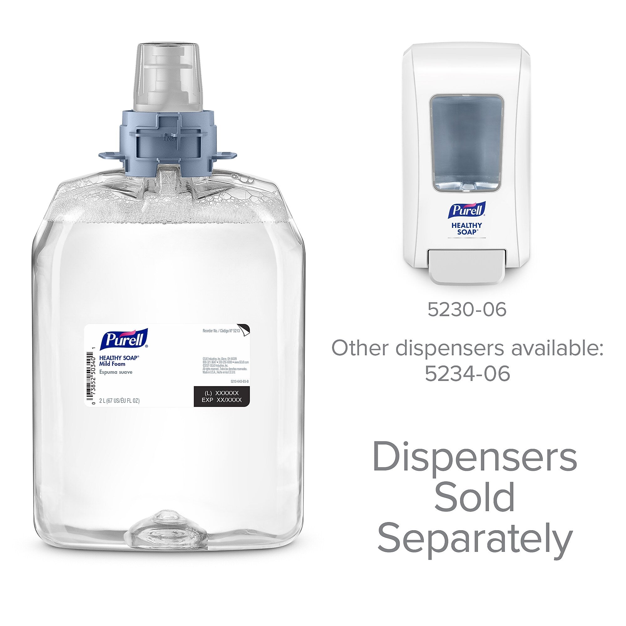 PURELL HEALTHY SOAP Foaming Hand Soap Refill for FMX 20 Dispenser, 2000 ml., 2/Carton (5213-02)