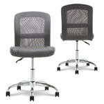 Serta Essentials Armless Ergonomic Bonded Leather/Mesh Swivel Task Chair, Gray (48740A)
