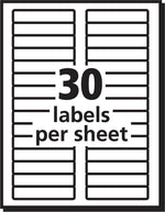 Avery TrueBlock Laser/Inkjet File Folder Labels, 2/3" x 3-7/16", Assorted Colors, 750 Labels/Pack (5266)