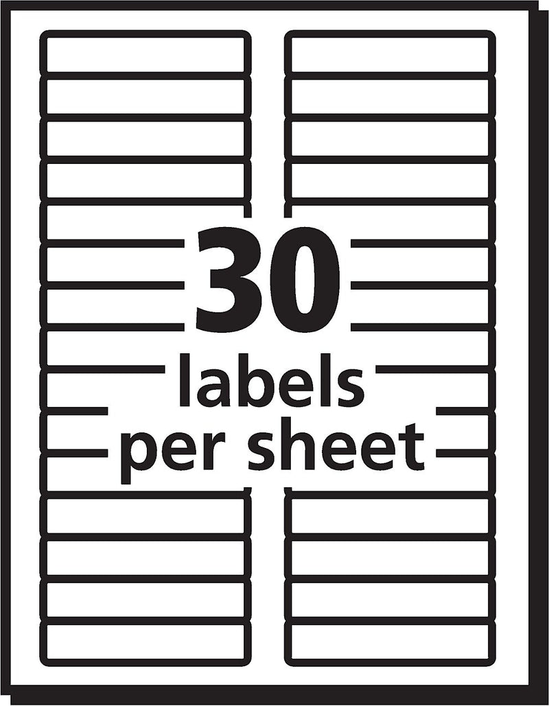Avery TrueBlock Laser/Inkjet File Folder Labels, 2/3" x 3-7/16", Assorted Colors, 750 Labels/Pack (5266)
