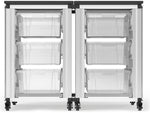 Luxor Mobile 6-Section Modular Classroom Storage Cabinet, 28.75"H x 18.2"D, White (MBS-STR-21-6L)