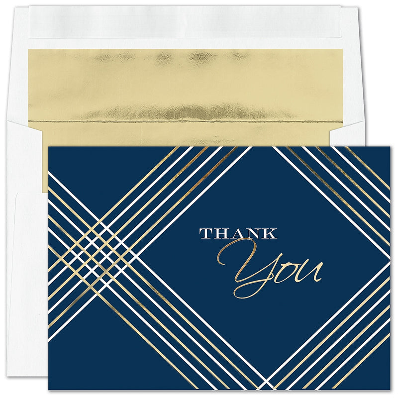 "Geometric Thank You"   Card w/ Gold Lined White Envelope, 50/BX