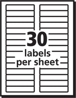 Avery Sure Feed Laser/Inkjet File Folder Labels, 2/3" x 3-7/16", White, 750 Labels/Pack (8066)