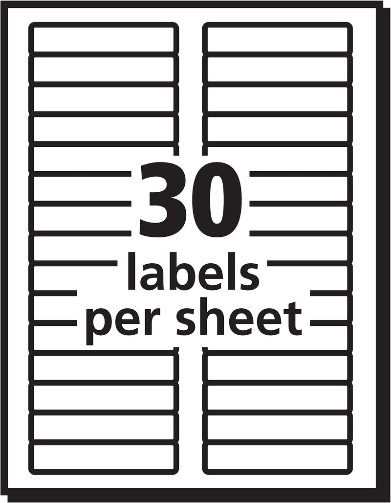 Avery Sure Feed Laser/Inkjet File Folder Labels, 2/3" x 3-7/16", White, 750 Labels/Pack (8066)