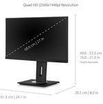 ViewSonic Ergonomic 27" 60Hz LCD Monitor, Black (VG2756A-2K)
