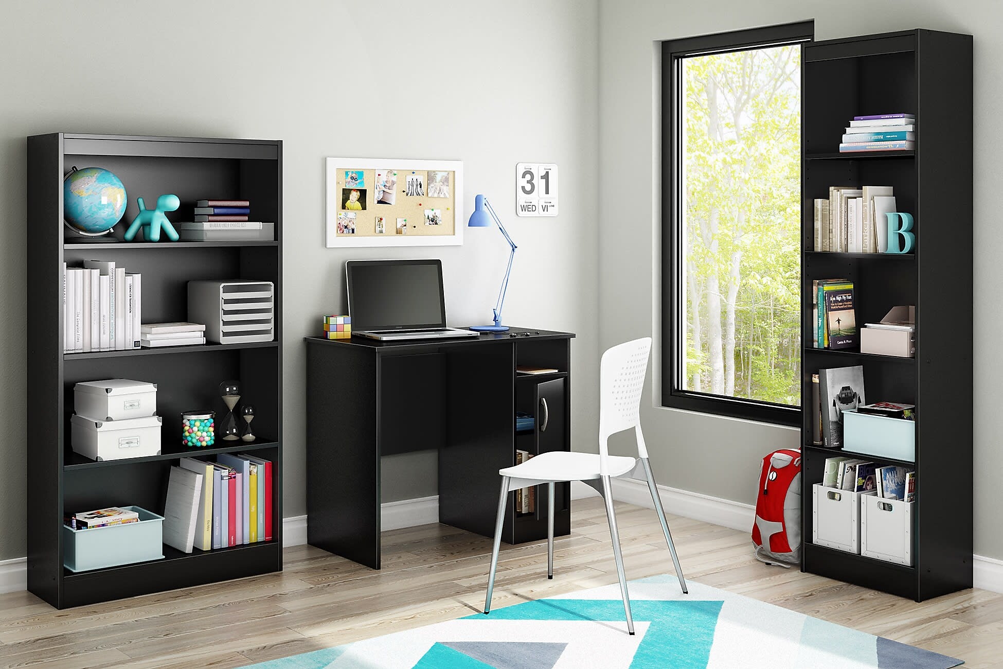 South Shore Axess 34"W Small Desk, Pure Black (7270075)
