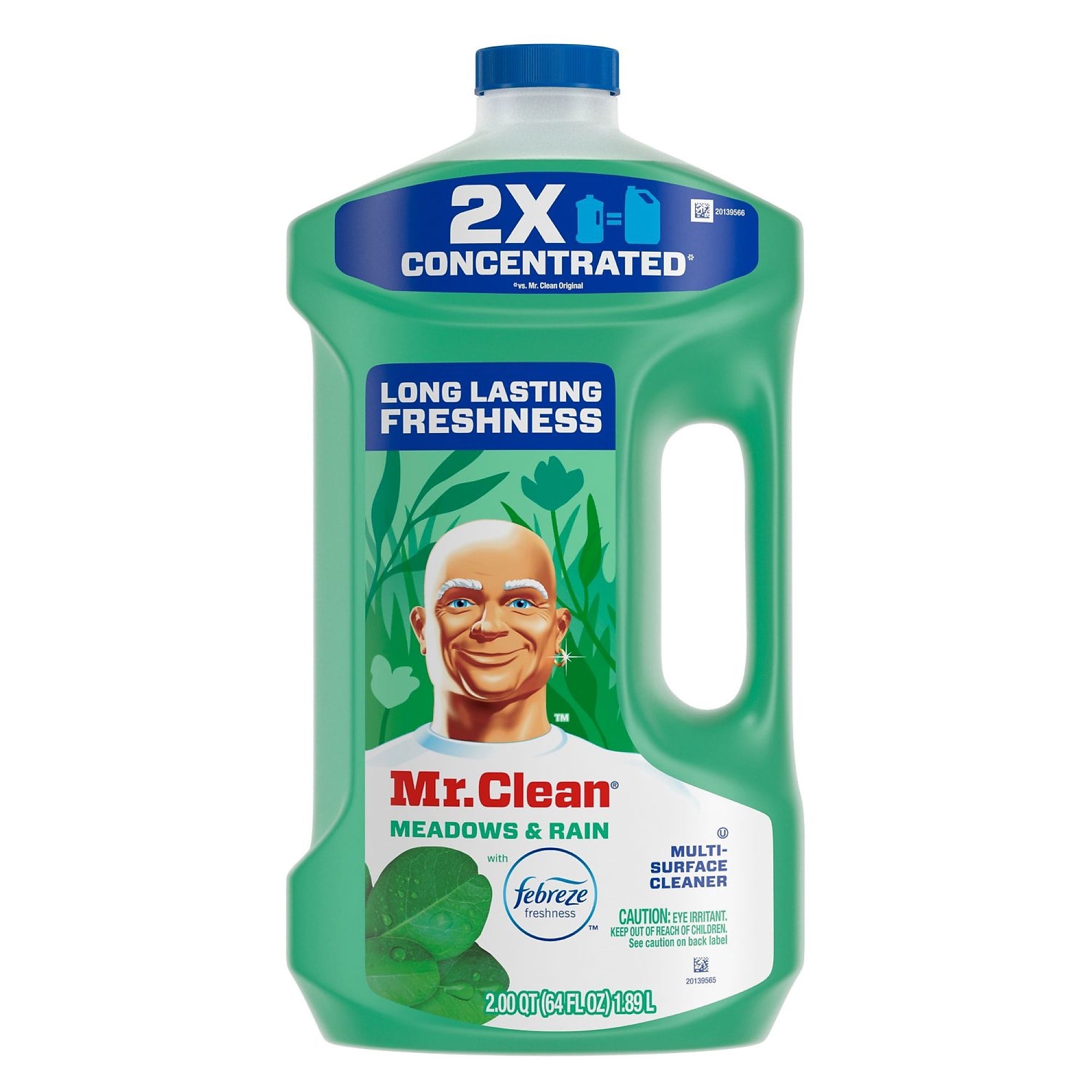 Mr. Clean Multipurpose Cleaning Solution with Febreze, Meadows & Rain, 64 Fl. oz., 4/Carton (PGC10725)