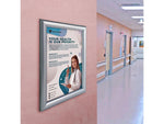 Azar Poster Holder, 8.5" x 11", Wall Mounted, Silver, Plastic, 4/Pack (300336-SLV-4PK)