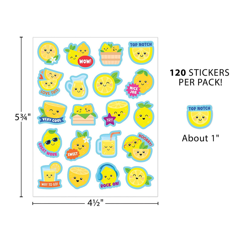 Teacher Created Resources Lemon Smelly Stickers, Multicolored, 120/Pack, 6/Packs/Bundle (TCR9443-6)