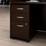 Bush Business Furniture Arrive 3 Drawer Mobile File Cabinet - Assembled, Mocha Cherry (ARF116MR-Z)
