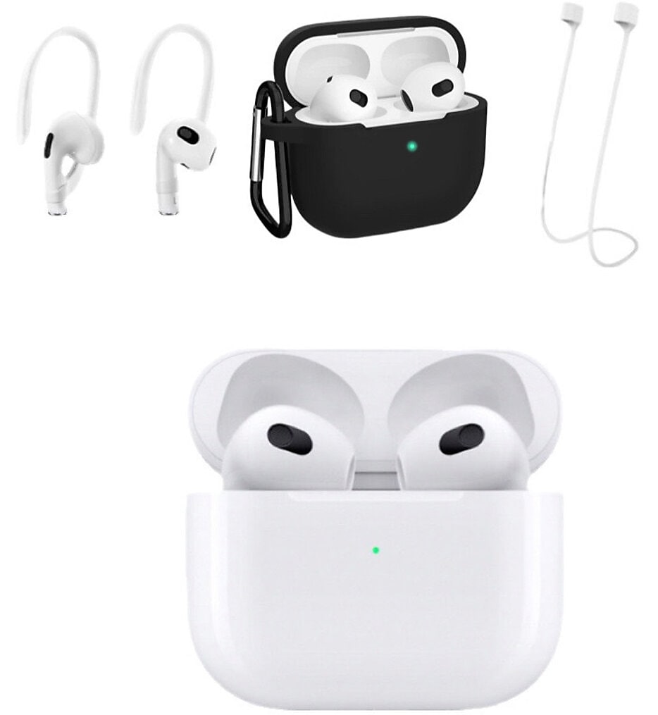 Apple AirPods Wireless Earbuds with Lightning Charging Case and Carrying Case, Bluetooth, White (MPNY3BLK)