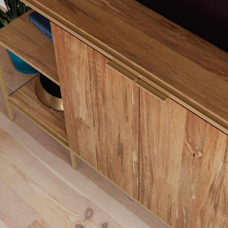 Sauder International Lux Credenza TV Stand, Screens up to 65", Sindoori Mango (428195)