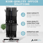AdirOffice Two Tier Steel Chair Cart, 84 Chair Capacity, Black (690-03)