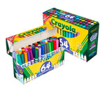 Crayola Washable Kid's Markers, Broad Point, 64/Box (58-8180)