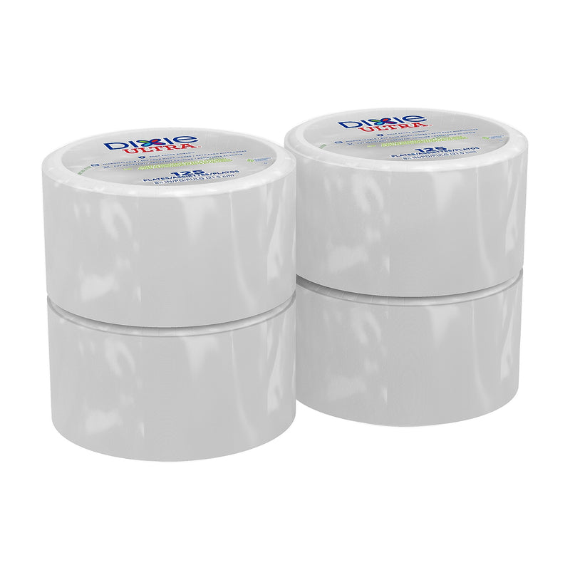 Dixie Ultra 8.5" Paper Plates, White, 125 Plates/Pack, 4 Packs/Carton (SXP9W)