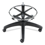Alera Interval Series Armless Faux Leather Task Stool with Backrest and Lumbar Support, Black (ALEIN4616)