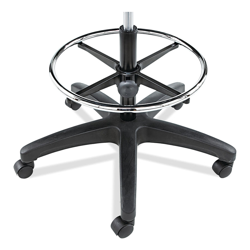 Alera Interval Series Armless Faux Leather Task Stool with Backrest and Lumbar Support, Black (ALEIN4616)