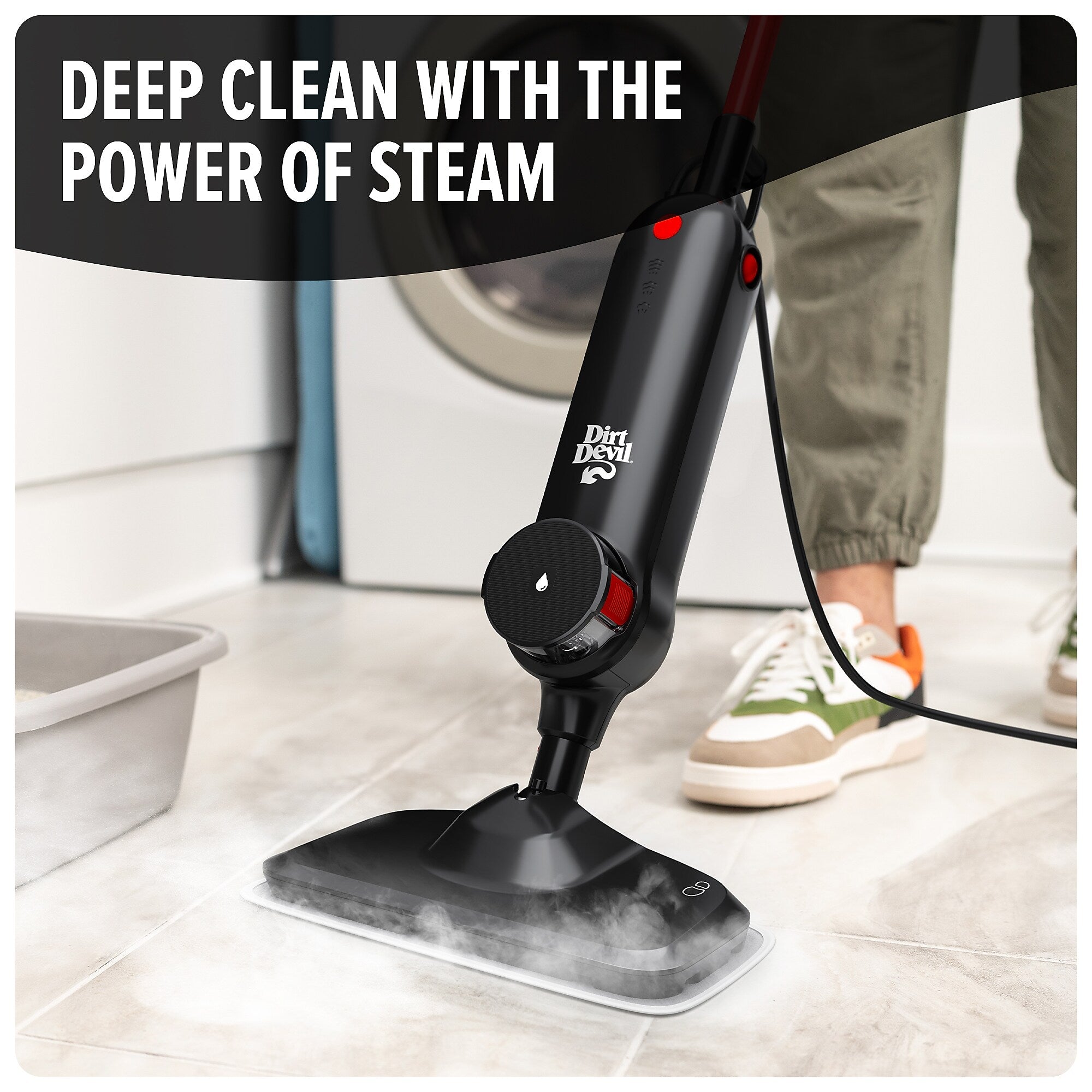 Dirt Devil Microfiber Steam Mop, Black (WD20000)