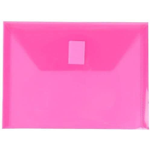 JAM Paper Premium Plastic Document File, Fuchsia Pink, 3/Pack (920V0FUX3)