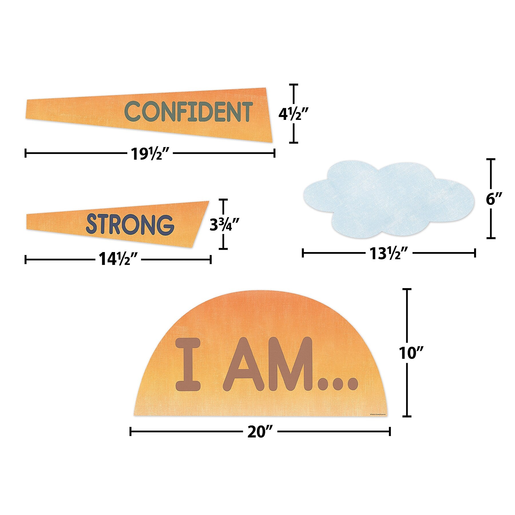 Teacher Created Resources Moving Mountains Road Trip Sun Positive Affirmations Bulletin Board Set, 17/Set (TCR9223)