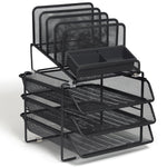 TRU RED™ All-In-One 10-Compartment Wire Mesh Compartment Storage, Matte Black (TR57530)