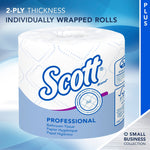 Scott Essential Recycled Toilet Paper, 2-ply, White, 550 Sheets/Roll, 20 Rolls/Case (13607)