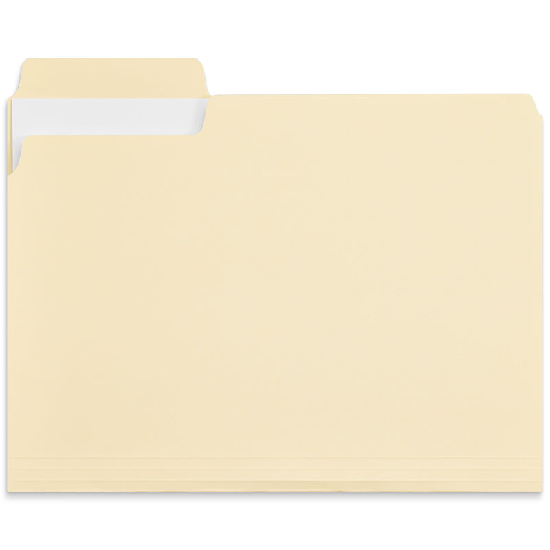 Staples Heavy Duty File Folder, 1/3-Cut Tab, Letter Size, Manila, 50/Box (ST62566)