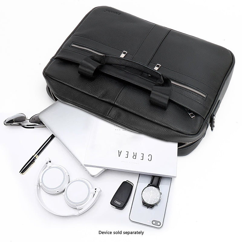 SaharaCase Leather Briefcase, Laptop Compatible, Black (LT00081)