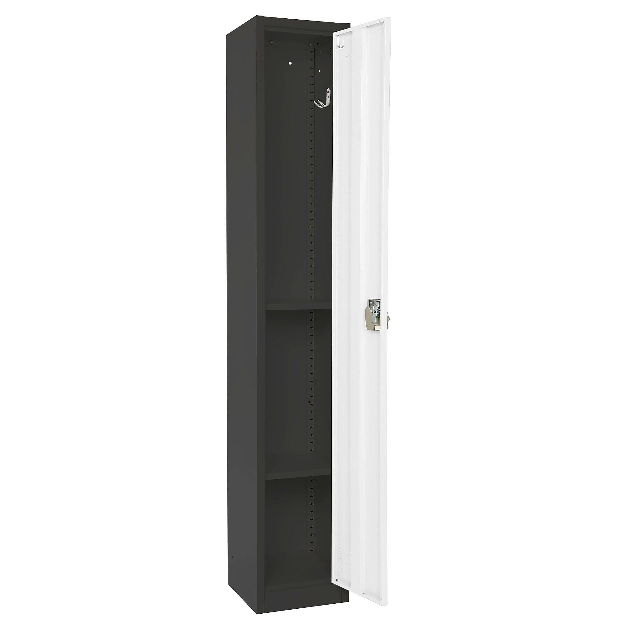 AdirOffice 72" Single Tier Black and White Storage Locker, 4/Pack (ADI629-201-B-W-PKG-4)