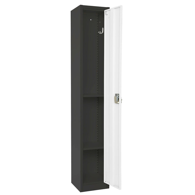 AdirOffice 72" Single Tier Black and White Storage Locker, 4/Pack (ADI629-201-B-W-PKG-4)