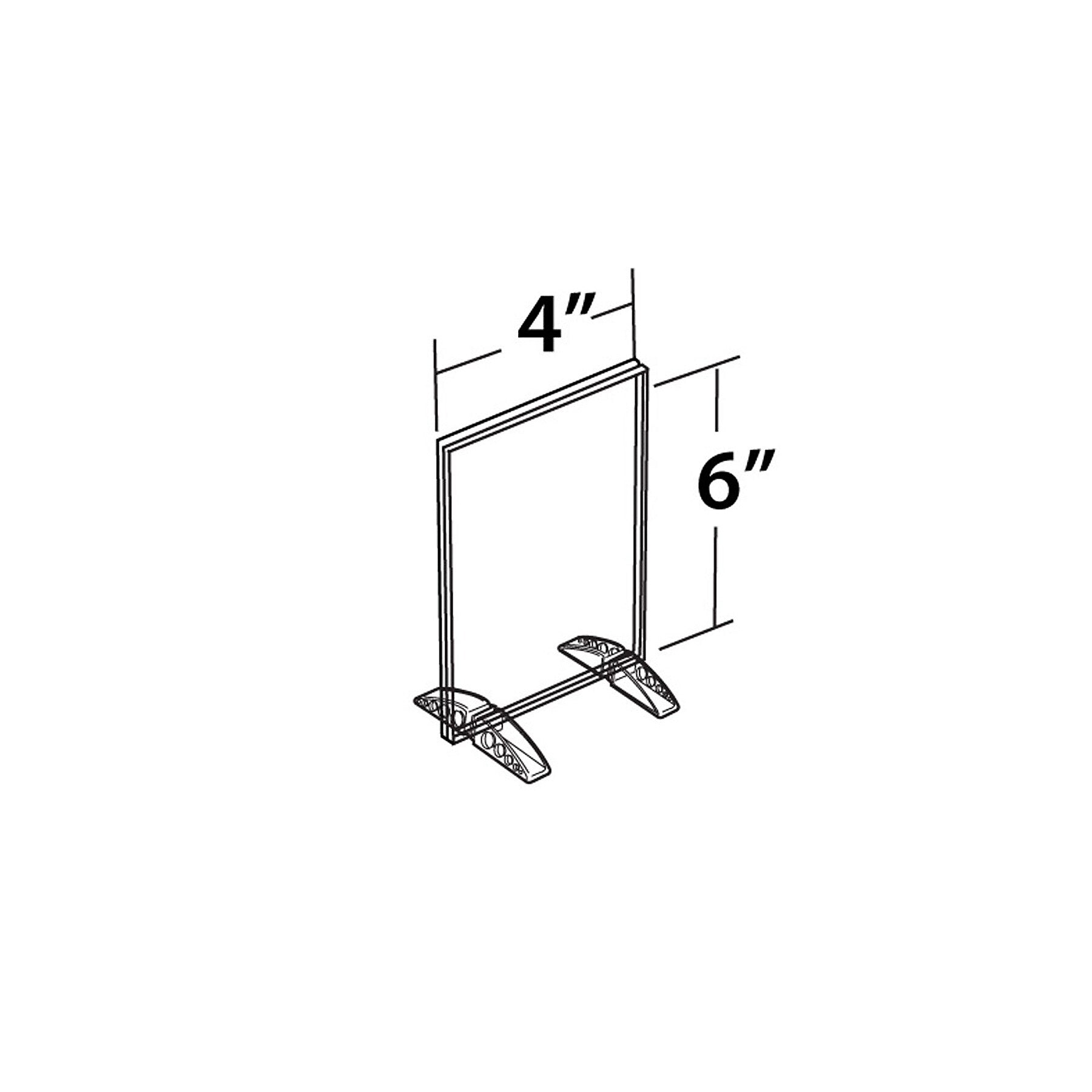 Azar Sign Holder, 4" x 6", Table Top, Clear, Acrylic, 10/Pack (132726)