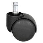 Alera Dual Wheel Hooded Casters, B Stem, 1.5" Caster, Black, 5/Set (ALECASTERHT1)