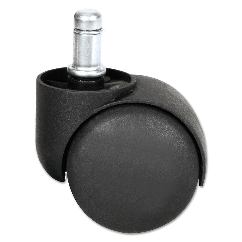 Alera Dual Wheel Hooded Casters, B Stem, 1.5" Caster, Black, 5/Set (ALECASTERHT1)