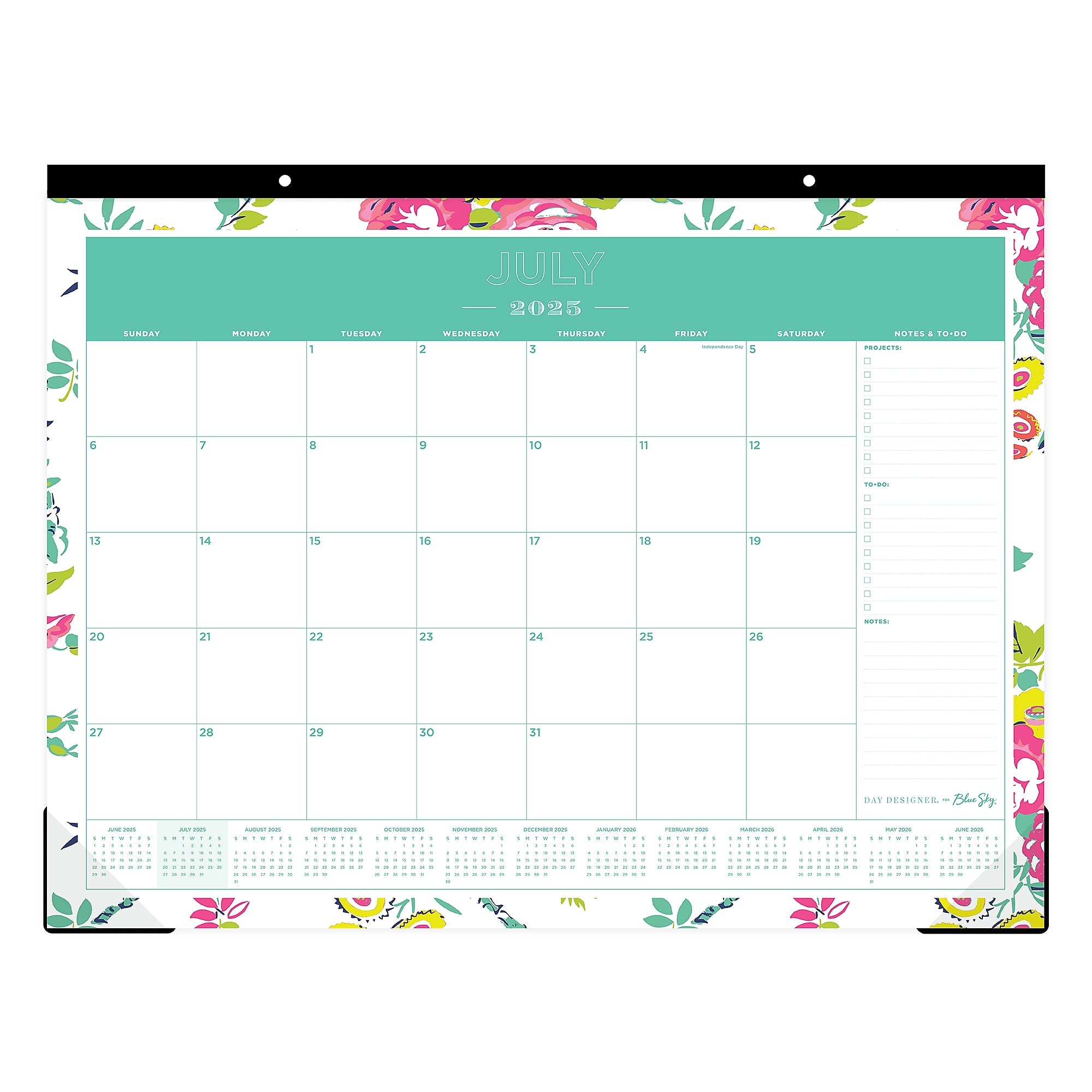 2025-2026 Day Designer for Blue Sky Peyton White 22" x 17" Academic Monthly Desk or Wall Calendar (107938-A26)