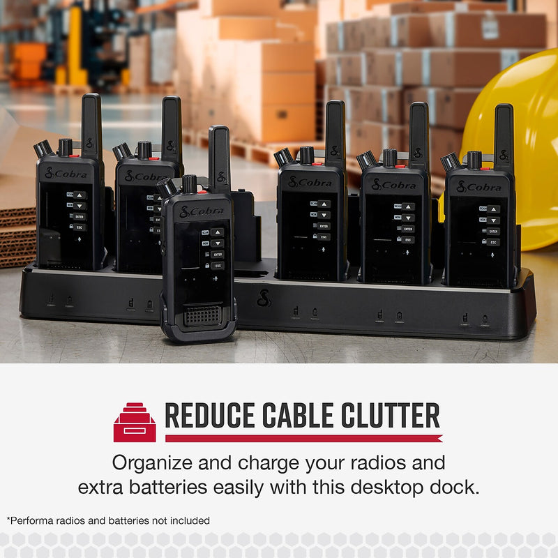Cobra 6-Unit Dock Charger for Cobra Performa 400/450 2-Way Handheld Business Radios, Black (0010077-2)