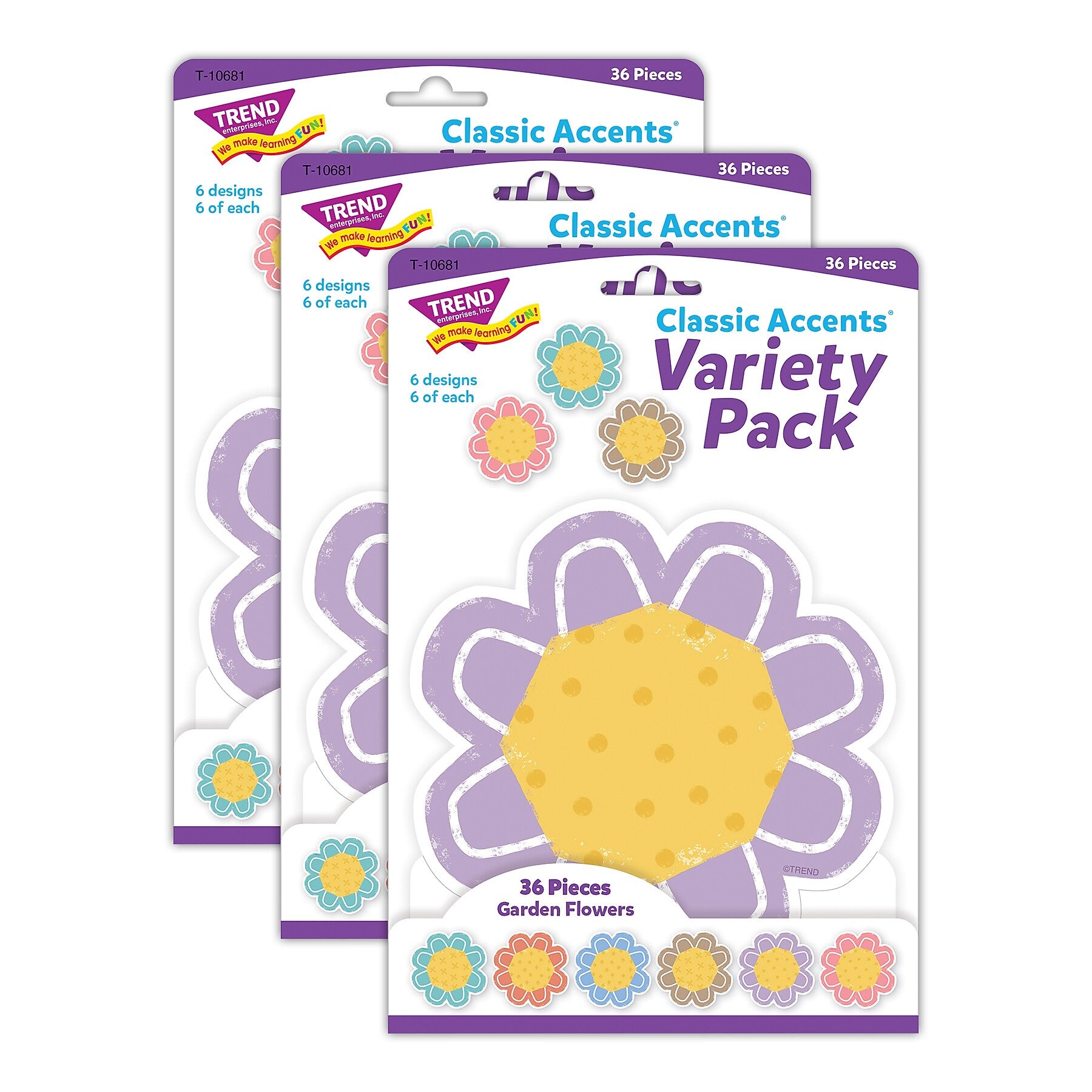 TREND Garden Flowers Classic Accents Variety Pack, 108/Bundle (T-10681-3)