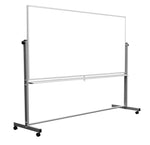 Luxor Double Sided Magnetic Painted Steel Mobile Dry Erase Whiteboard, 90"W x 40"H (DEMW003)