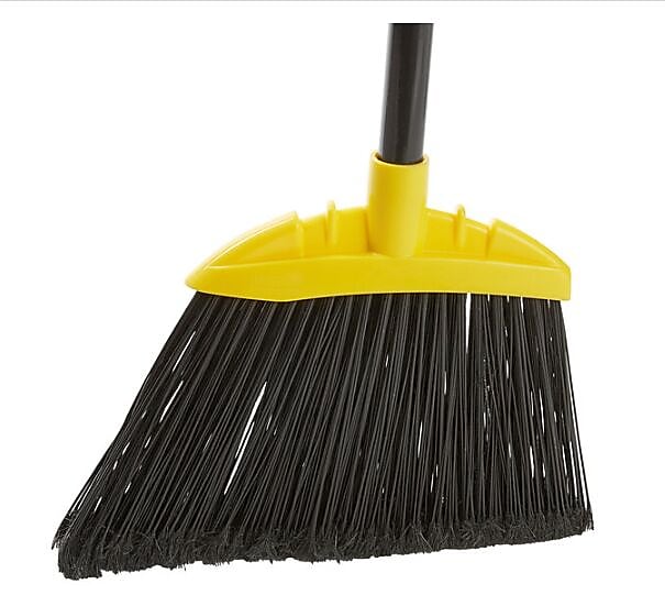 Rubbermaid 10" Jumbo Smooth Sweep Angled Broom with Black Flagged Bristles and 48" Handle , 6/CT (FG638906BLA)