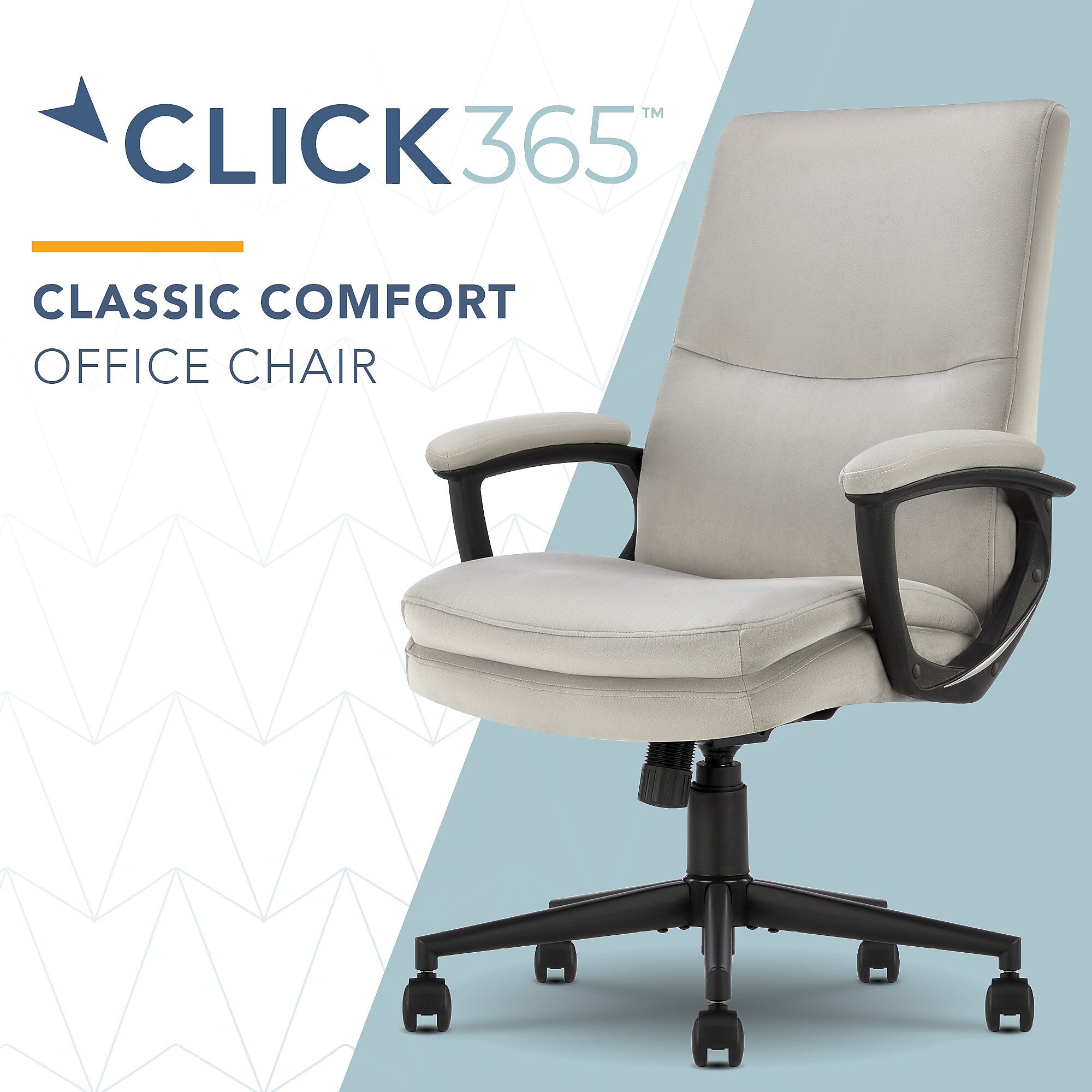 Click365 Ergonomic Velvet Swivel Executive Chair, Gray (CCHR10024C)