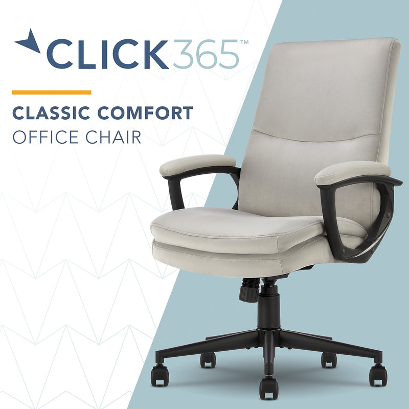 Click365 Ergonomic Velvet Swivel Executive Chair, Gray (CCHR10024C)