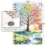 2026 Global Printed Products Tree Seasons 5.5" x 8" Weekly & Monthly Planner, Paperboard Cover (NRY26-58-20)