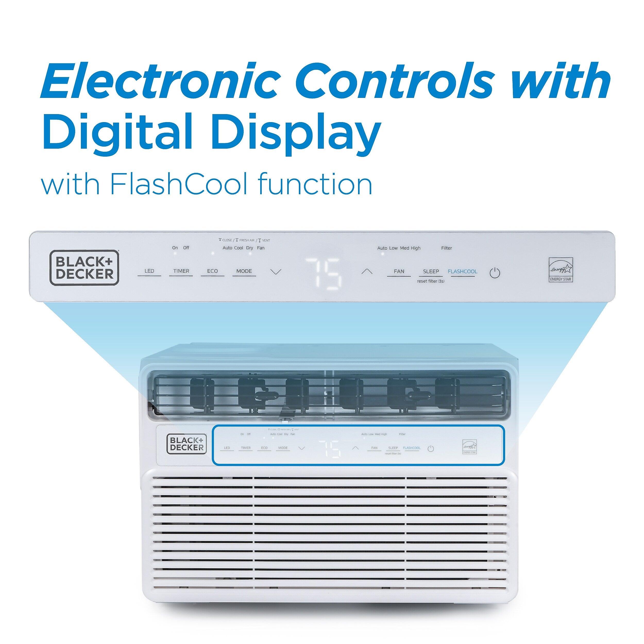 Black & Decker Energy Star 115-Volt 12,000 BTU Window Air Conditioner with Remote, White (BD12NWES)