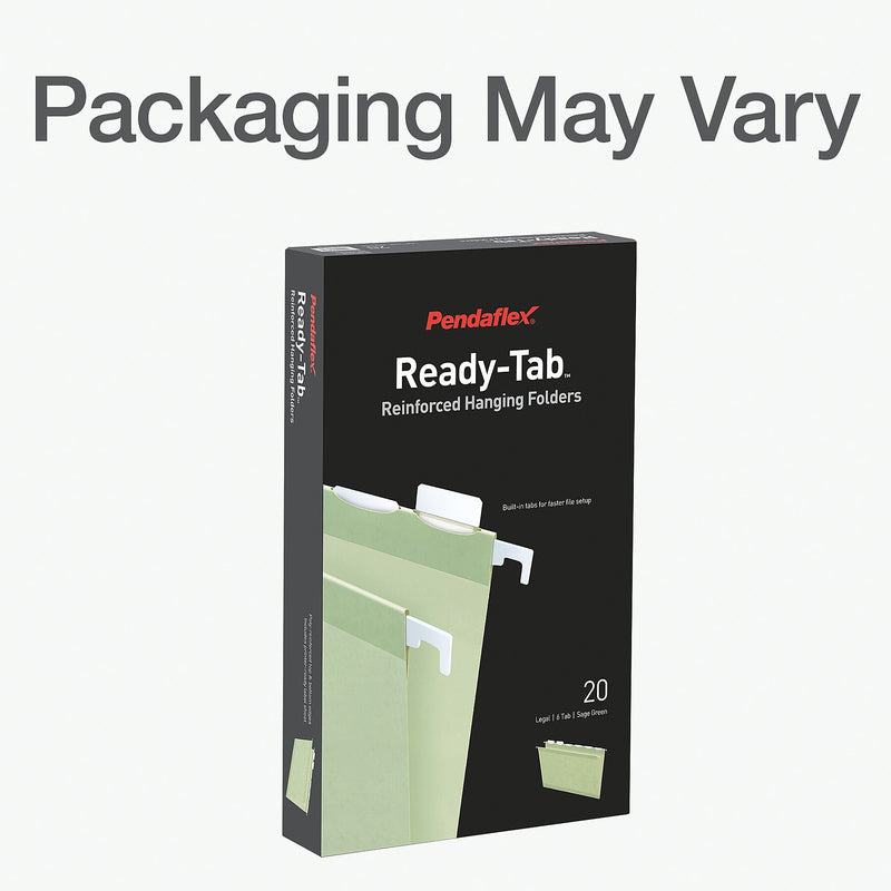 Pendaflex Reinforced Hanging File Folder, 6-Tab, Legal, Sage Green, 20/Box (1009464)