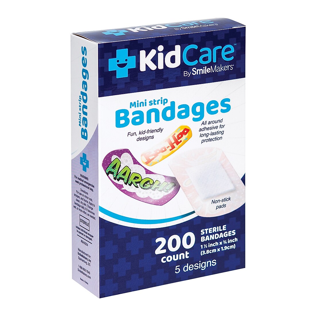 SmileMakers KidCare Owie! Mini Strip Bandages, 200/Box (BAN334)